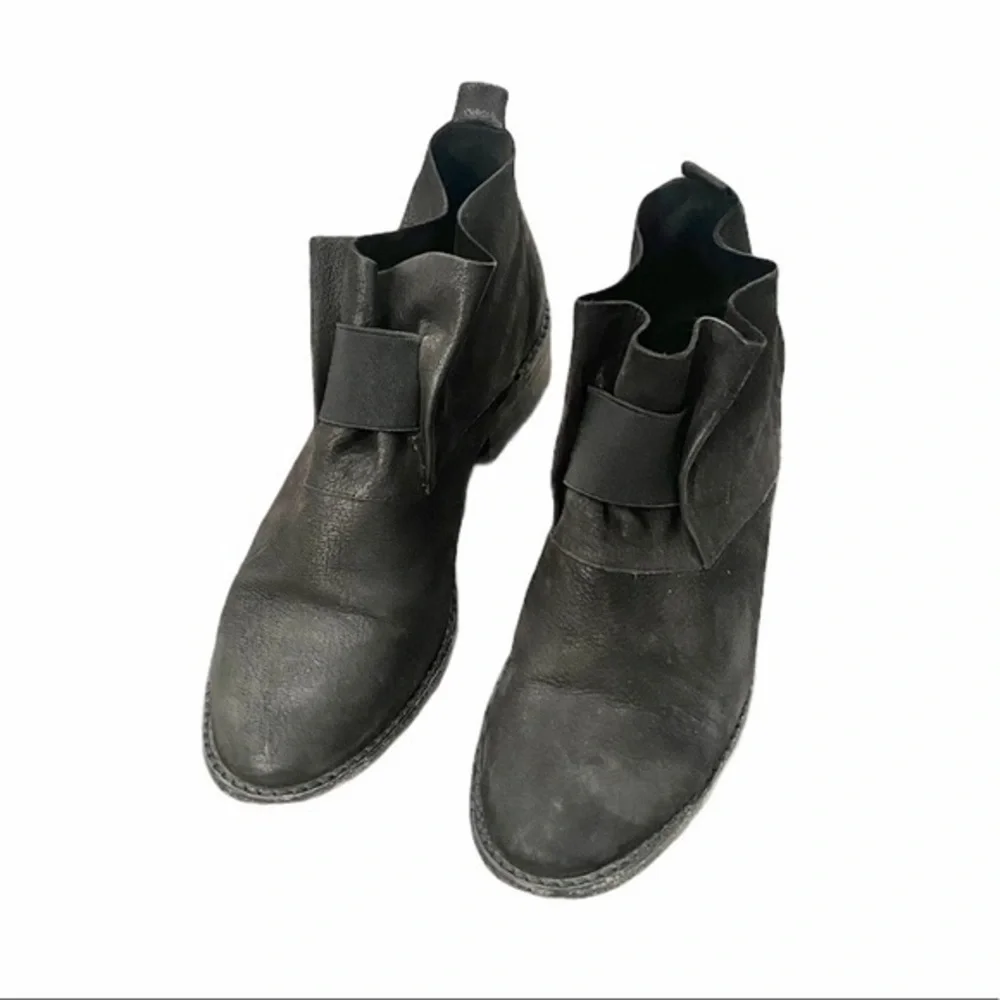 Eileen Fisher Soul Black Nubuck Desert Slip On Ankle Boots‎